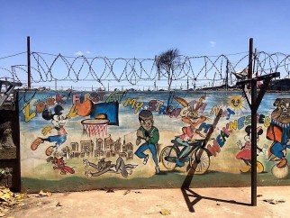 Mural that greets Jean-Louis and his team at the Mukuru Kwa Ruben in Nairobi!